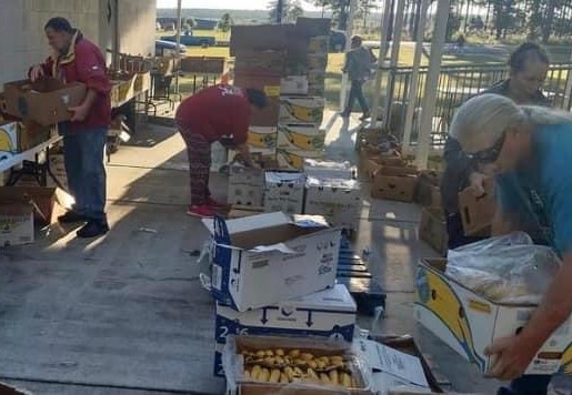 Every first saturday of the month, we gather to hand out food to the local community in Jay, Fl.