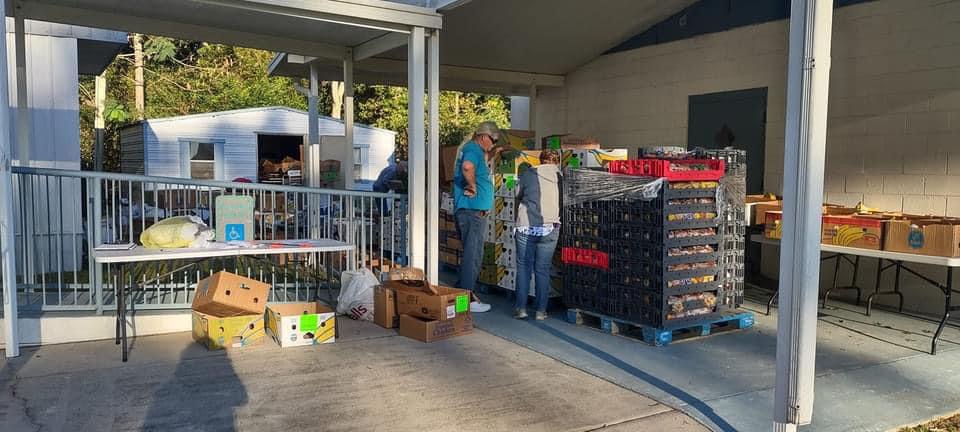 It's quite the eventful day every first Saturday of the month handing out food to the community at All Things New Church, a Southern Baptist congregation in Jay, Florida.
